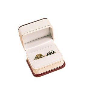 Rosewood Veneer Premium Wood Double Ring Box