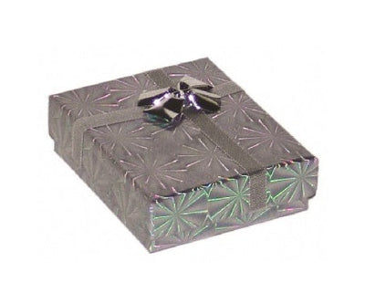 Shiny Cardboard Wide Pendant Box with a Bow