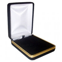 Black Velveteen Pendant Box with Gold Rim