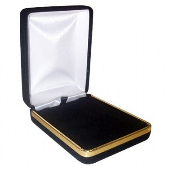 Velveteen Pendant Box with Gold Rim