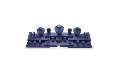Navy Leatherette Showcase Display Set