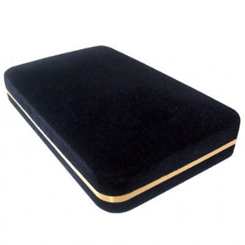 Velveteen Necklace Box with Gold Rim
