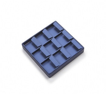 Navy Blue Leatherette 9 Earring Tray