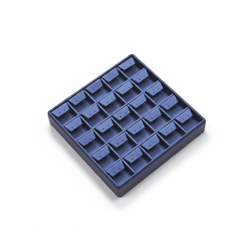 Navy Blue Leatherette 25 Earring Tray