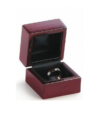 Mahogany Wood Ring Clip Box