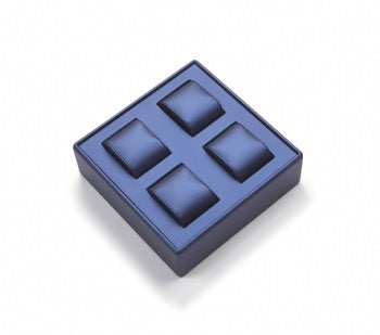 Navy Blue Leatherette 4 Watch Tray