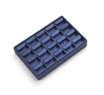 Navy Blue Leatherette 20 Earring Tray