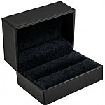 Black Leatherette Double Ring Slit Box