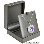 Silver Leatherette Necklace/Pendant Box