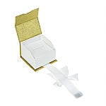 High Quality Paper Ring Box with Satin Bow Magnetic Closure