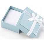 Cardboard Stud Earring Box with a Bow.