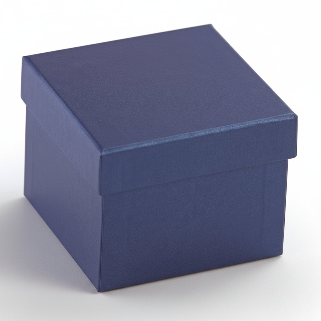 Navy Leatherette Double Ring Slit Box