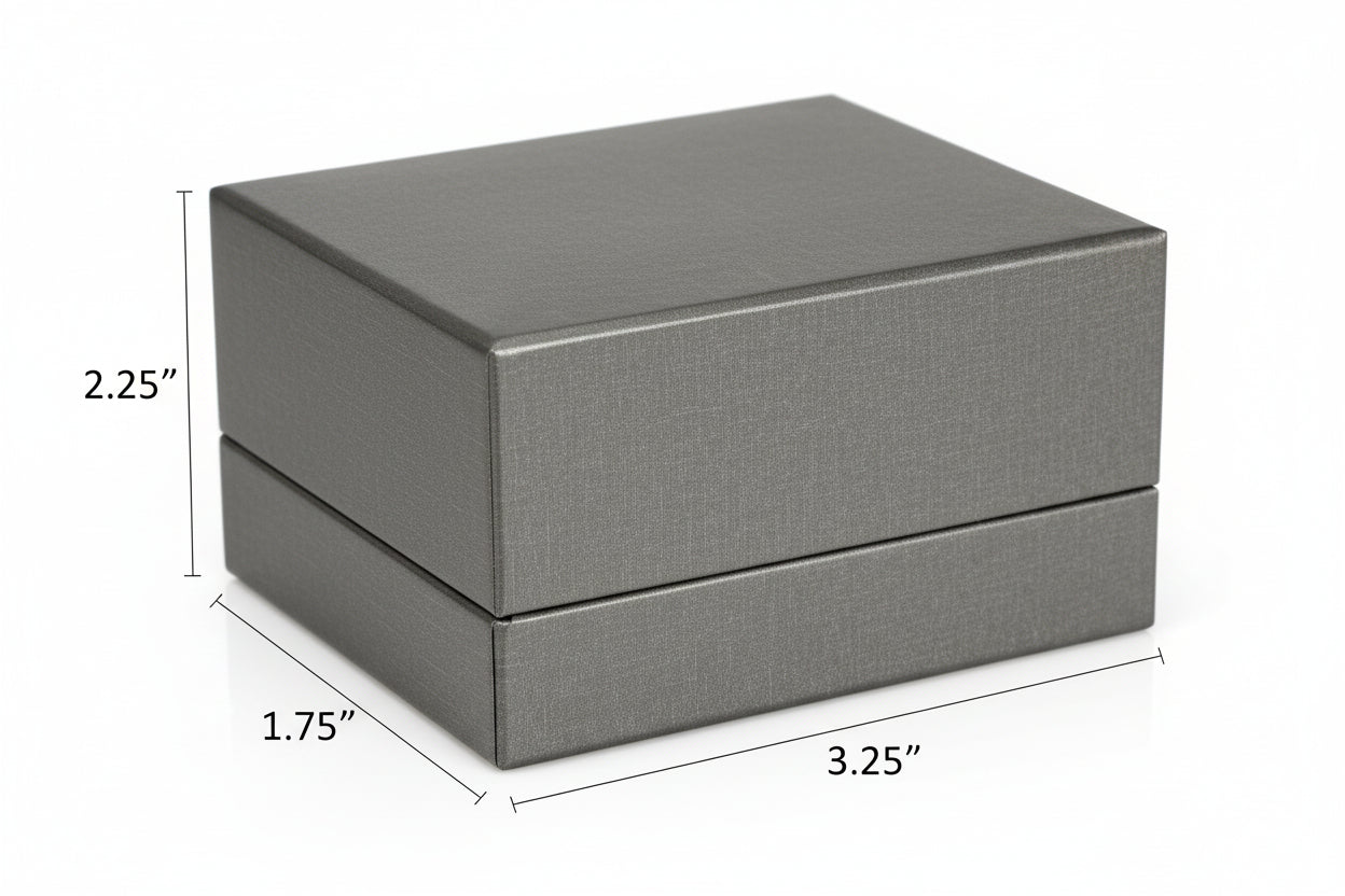 Silver Leatherette Double Ring Slit Box