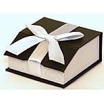 Linen Paper Combination T-Earring and Pendant Box with Magnetic Closure