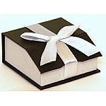 Linen Paper Combination T-Earring and Pendant Box with Magnetic Closure