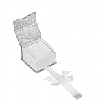 High Quality Paper Ring Box with Satin Bow Magnetic Closure