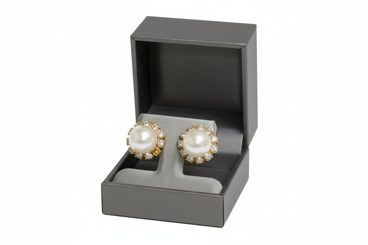 Silver Leatherette Earring Tree Box