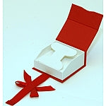 Linen Paper Combination T-Earring and Pendant Box with Magnetic Closure