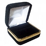Velveteen Large Ring Box with Gold Rim