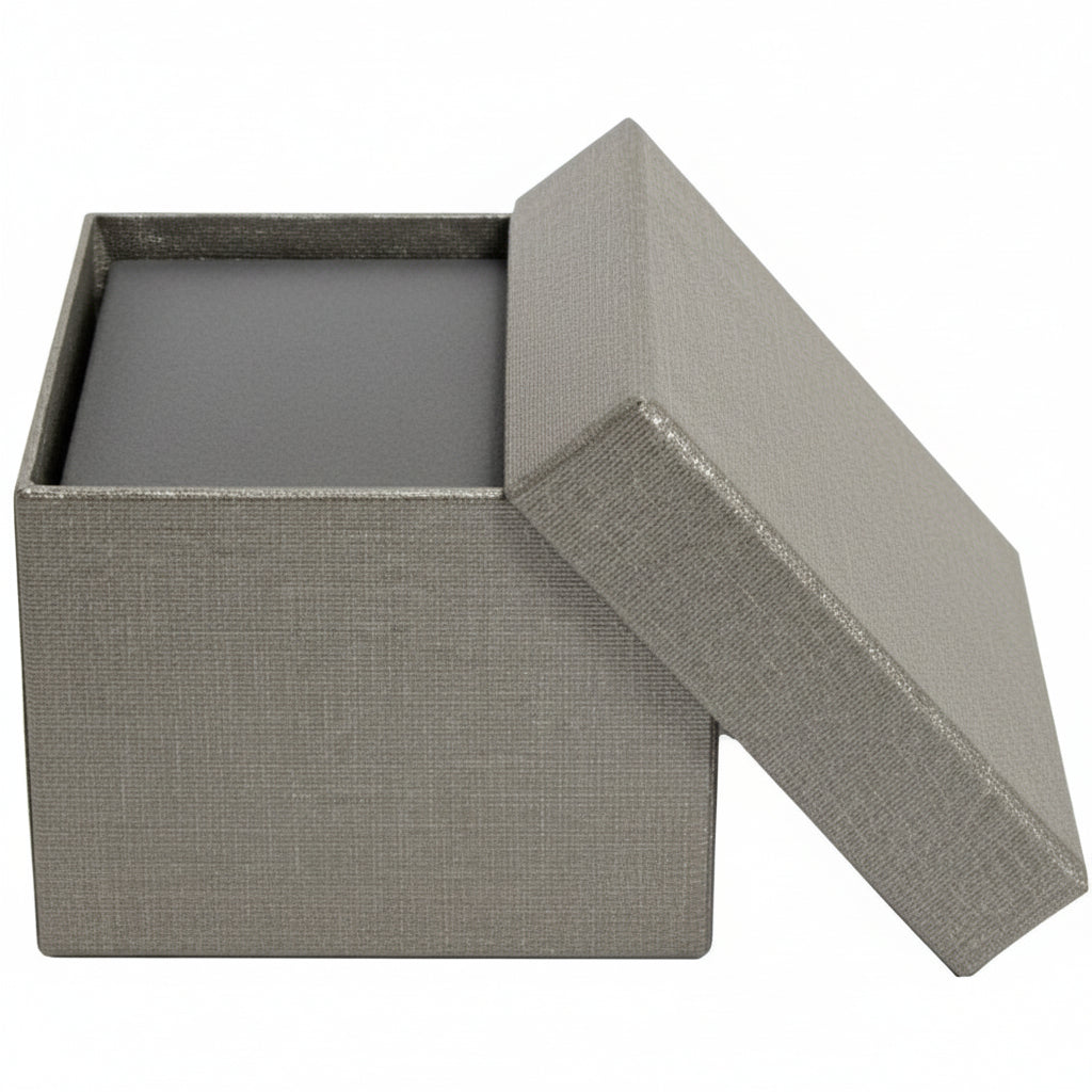 Silver Leatherette Earring Tree Box