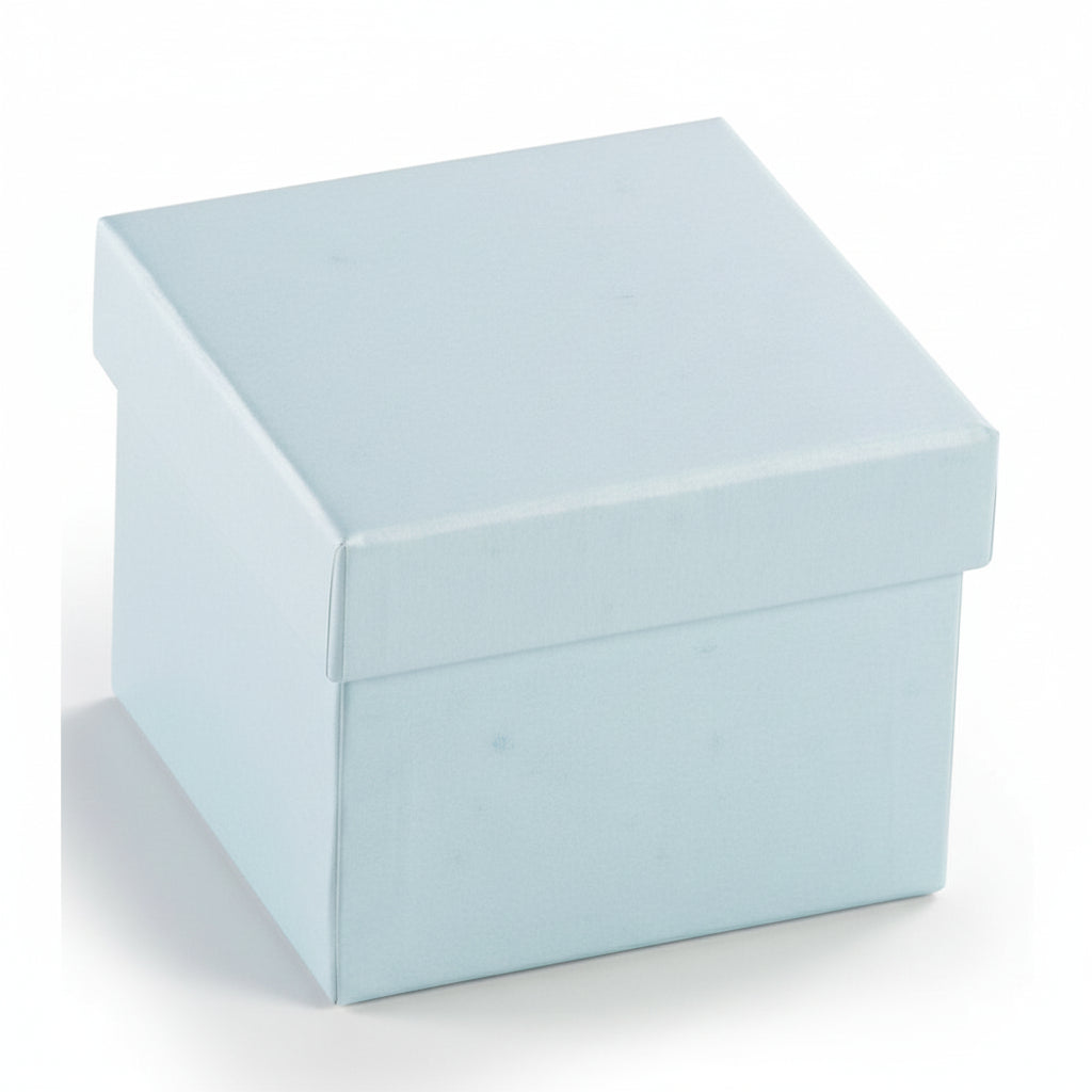 Light Blue Leatherette Double Ring Slit Box