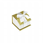 High Quality Paper Ring Box with Satin Bow Magnetic Closure