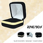 Velveteen Ring Box with Gold Rim