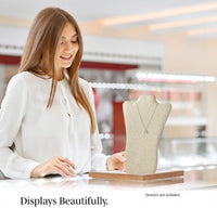 Novel Box 14.5" Beige Linen Velvet Necklace Chains Pendant Jewelry Foldable