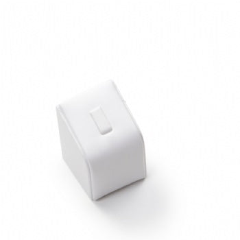White Leatherette Ring Clip Stand