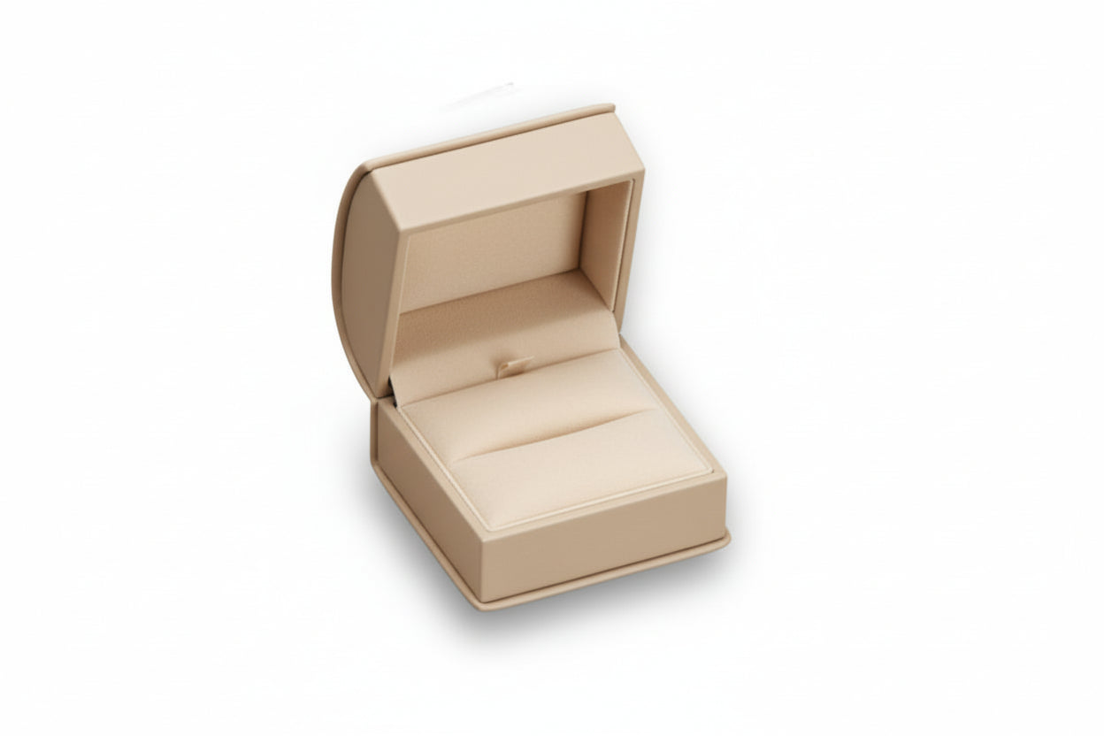 Beige jewelry box on a white background