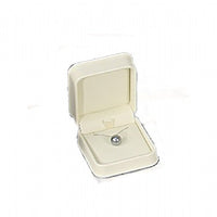 Plush Cream Faux Leather Box Pendant