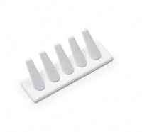 White Leatherette 5 Ring Finger Display