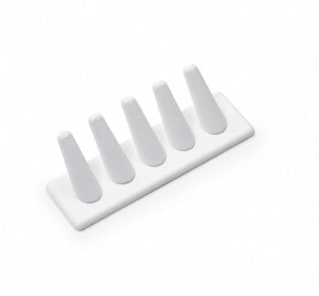 White Leatherette 5 Ring Finger Display
