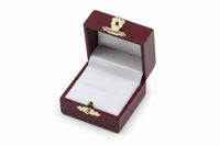 Burgundy Leatherette Domed Ring Box