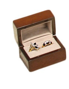 High Veneer Premium Wood Double Ring Box