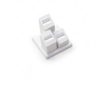 White Leatherette 3 Ring Slot Stand