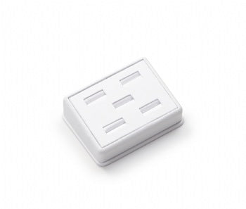 White Leatherette 5 Ring Slot Stand