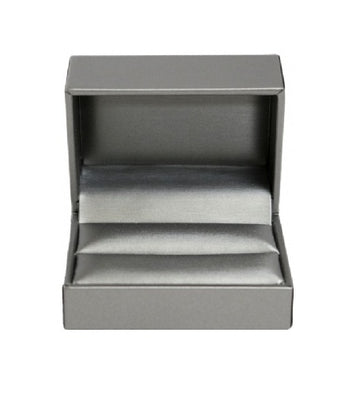 Silver Leatherette Double Ring Slit Box