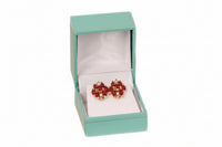 Teal Leatherette Earring Box