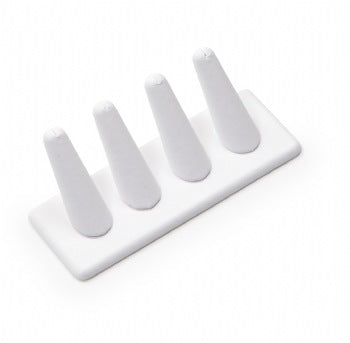 White Leatherette 4 Ringer Finger Display
