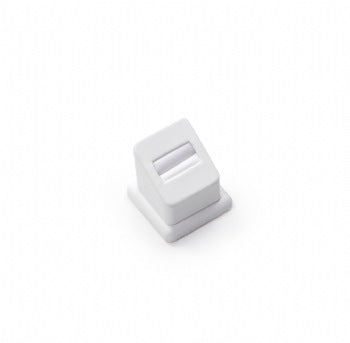 White Leatherette 1 Ring Slot Stand