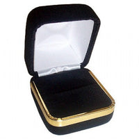 Velveteen Ring Box with Gold Rim