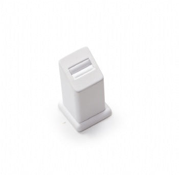 White Leatherette 1 Ring Slot Stand