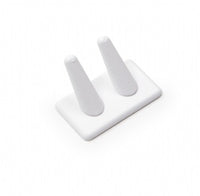 White Leatherette 2 Ring Finger Display