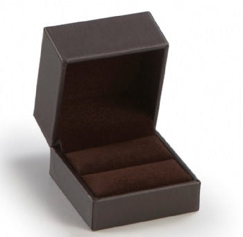 Chocolate Leatherette Slit Ring Box