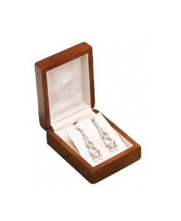 Classic Premium Brown Hardwood Pendant/Earring Box
