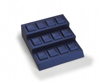 Navy Blue Leatherette 12 Watch Stand