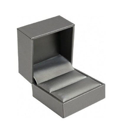 Silver Leatherette Ring Slit Box
