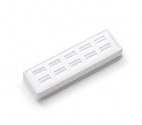 White Leatherette 9 Ring Slot Stand