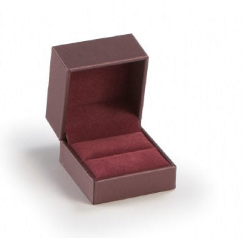 Burgundy Leatherette Slit Ring Box